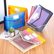Plastic File Folders,A4 Size Expandable Document Folder with Button Closure, Expanding File Wallet with Label Pocket for Home Office, School, Travel Organization