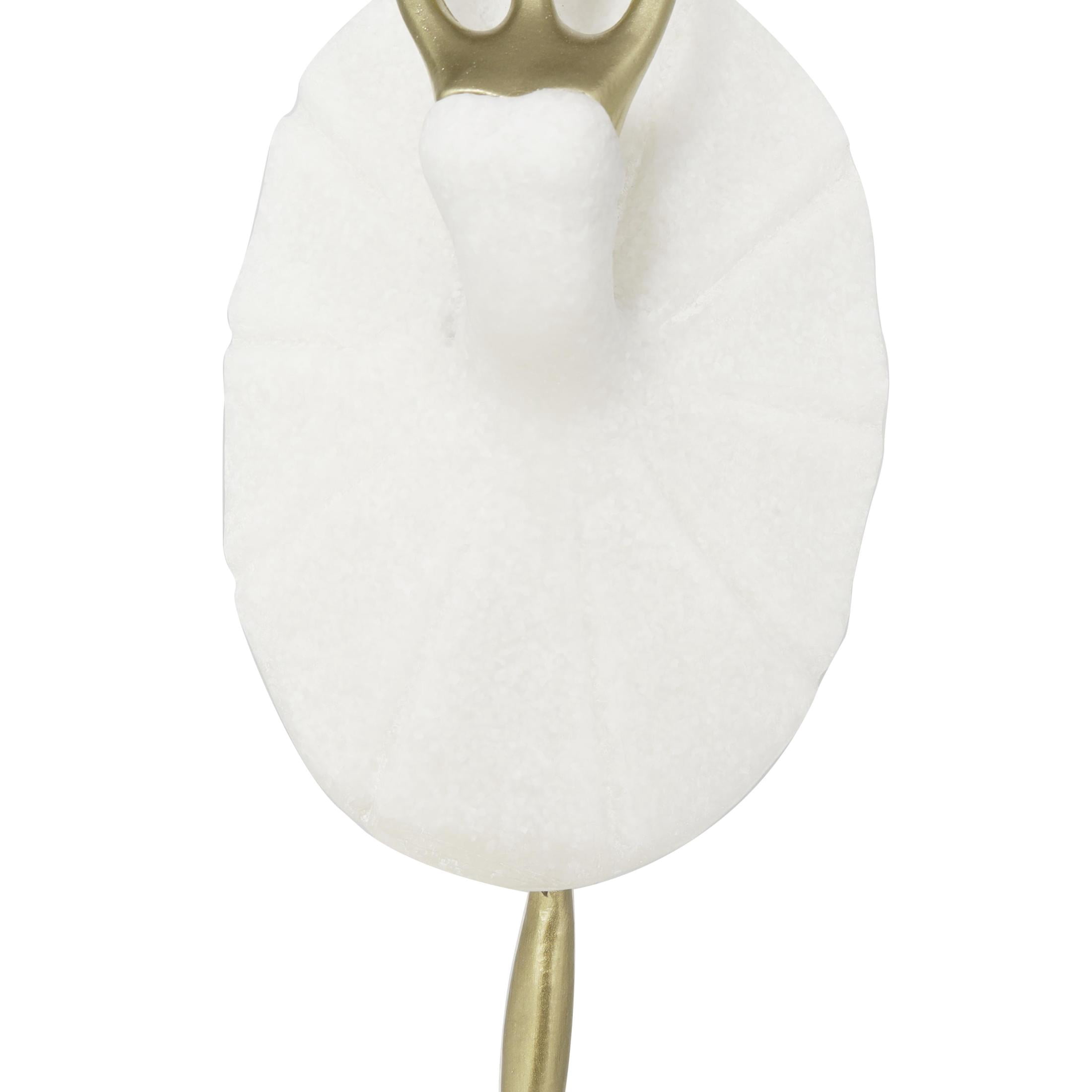 4" x 14" Cream Polystone Ballet Dancer Sculpture with Gold Accents, by DecMode