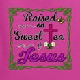 thumbnail image 3 of Wild Bobby, Raised On Sweet Tea & Jesus, Inspirational Christian, Women Graphic Long Sleeve Tee, Fuschia, Medium, 3 of 5
