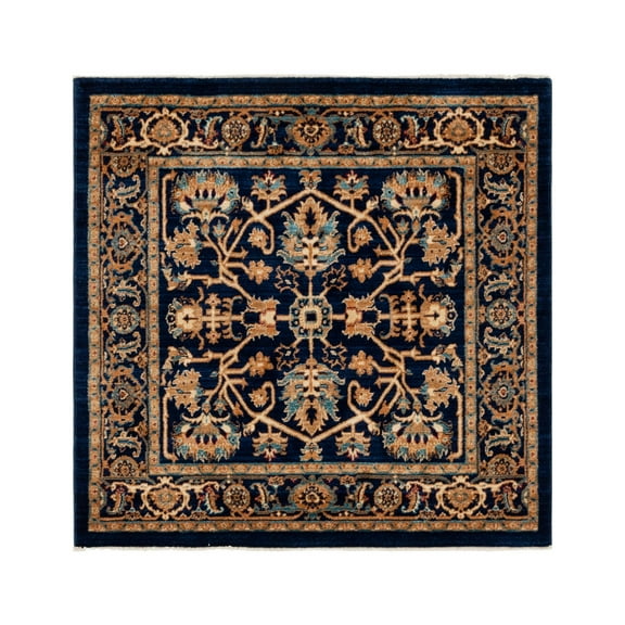 Unique Loom Dorchester Collection Area Rug - Alcott (4' 5" Square Navy Blue/Beige)