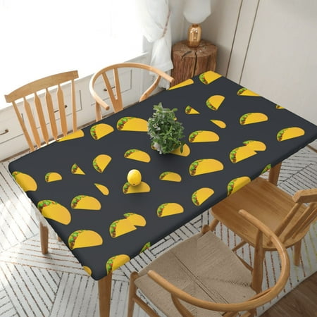 

Home Deluxe Tablecloth Taco Waterproof Elastic Rim Edged Table Cover- For Christmas Parties And Picnics 5ft