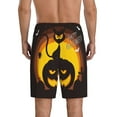 thumbnail image 2 of Mens Pajama Pants - Halloween Relaxing Pumpkin Cat Sleep Shorts Mens Pajama Shorts, Comfy Pj Pants for Mens Lounge Shorts, 2 of 5