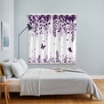 thumbnail image 3 of Purple Spring Botanical Kitchen Curtains Window Panels, Weeping Eucalyptus Butterfly Insulated Window Treatment Curtain, Grommet Curtains for Bedroom/Living Room/Bathroom, 2 Piece 42"Wx63"L, 3 of 8