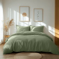 thumbnail image 3 of Sage Green Washed Linen Duvet Cover Set - Single, Twin, Twin XL, Full/Double,, 3 of 5
