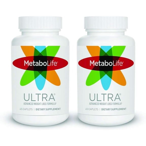 MetaboLife Ultra - Dietary Supplement - Hunger Supplement for Women & Men - 800 mg, 45 Caplets (2 Pack)