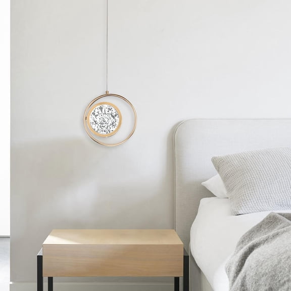 Creative LED Round Pendant Lights Entryway Hanging Crystal Rings Rotatable Luxury Nordic Droplight Chandelier home and cafe kitchen counter