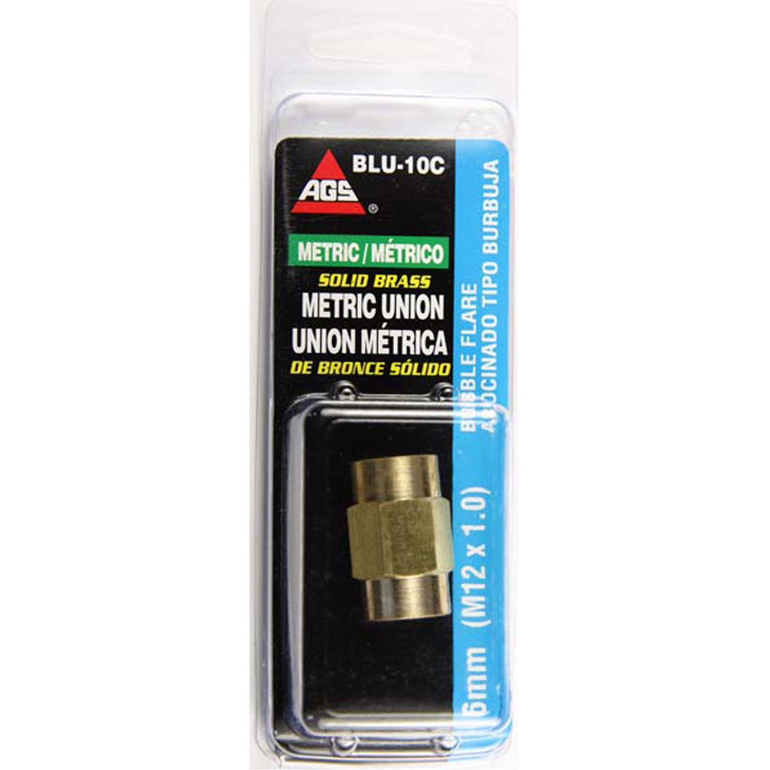 AGS BLU10C Brake Line Fitting Use for Joining 6mm GM Brake Lines; 6mm