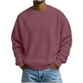 thumbnail image 2 of DIOAZUD Waffle Sweatshirt Men Crew Neck Long Sleeve Basic Pullover Loose Fit Comfy Sweatshirts Solid Color Casual Sweatshirts No Hood, 2 of 7