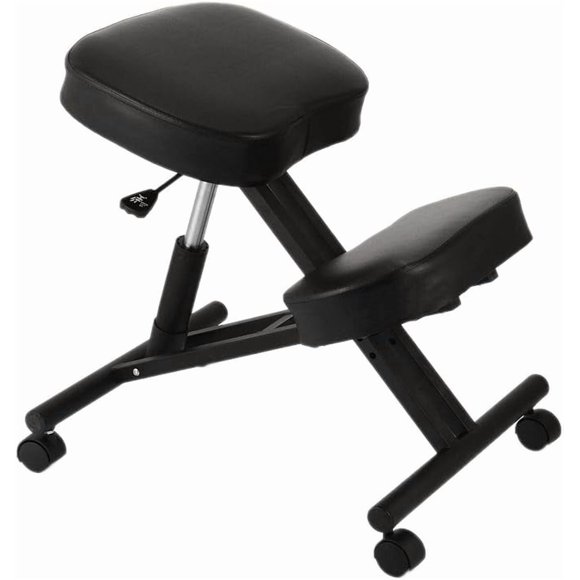 Moustache Ergonomic Kneeling Chair, Adjustable Posture Kneeling Stool Office Desk Chair with Thick Padded Foam Cushion and Steel Frame for Home, Office