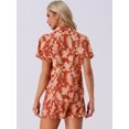 thumbnail image 4 of DARING DIVA Women's Tropical Summer Button Down Sets S Dark Red, 4 of 6