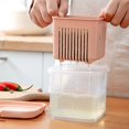 thumbnail image 3 of Breampot kitchen must haves 2022 Home Kitchen Thickened Transparent Double Ginger Garlic Scallion Box With Cover Anti-flavor Inner Sieve Separable Drain Fresh-keeping Box(660ml) Pink, 3 of 4