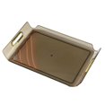 thumbnail image 2 of Multipurpose Vanity Tray Display Serving Tray Makeup Organizer with Handle Decorative Tray for Living Room Bathroom Desktop Bedroom Decor clear brown, 2 of 7