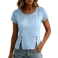 thumbnail image 3 of ByworldtasicNo Boundaries Casual Blouses for Women Short Sleeve Cute Tops Dressy Cute Trendy 2026 Basic T Shirt, 3 of 6