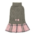 thumbnail image 1 of Plaid Winter Dog Sweater Dress With Bow For Small Dog Cat Clothes, 1 of 6