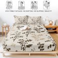 thumbnail image 5 of Twin Sze Fitted Sheet Set - Brown Beige Botanical 2 Piece Bedding Sets 16" Deep Pocket Fitted Sheet with 1 Pillowcase, Rustic Country Spring Floral Summer Leaf Brushed Microfiber Hotel Bed Sheets, 5 of 9