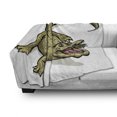 thumbnail image 2 of Reptile Soft Flannel Fleece Throw Blanket, Illustration of Exotic Wild Crocodile Hungry Mouth Predator Aquatic Safari Theme, Cozy Plush for Indoor and Outdoor Use, 50" x 60", Navy White, by Ambesonne, 2 of 5