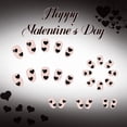 thumbnail image 5 of Chanana Valentines Press on Nails Short Almond MABKJLF Nude Fake Nails False Nails with Designs Black Heart Full Cover Glossy Glue on Nails Valentine's Day Acrylic Nails for Women Girls 24 Pcs, 5 of 9