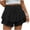 Black, variant on Womens Flowy Shorts Ruffle Layered Elastic Waist Casual Shorts Solid Color Summer Beach Shorts