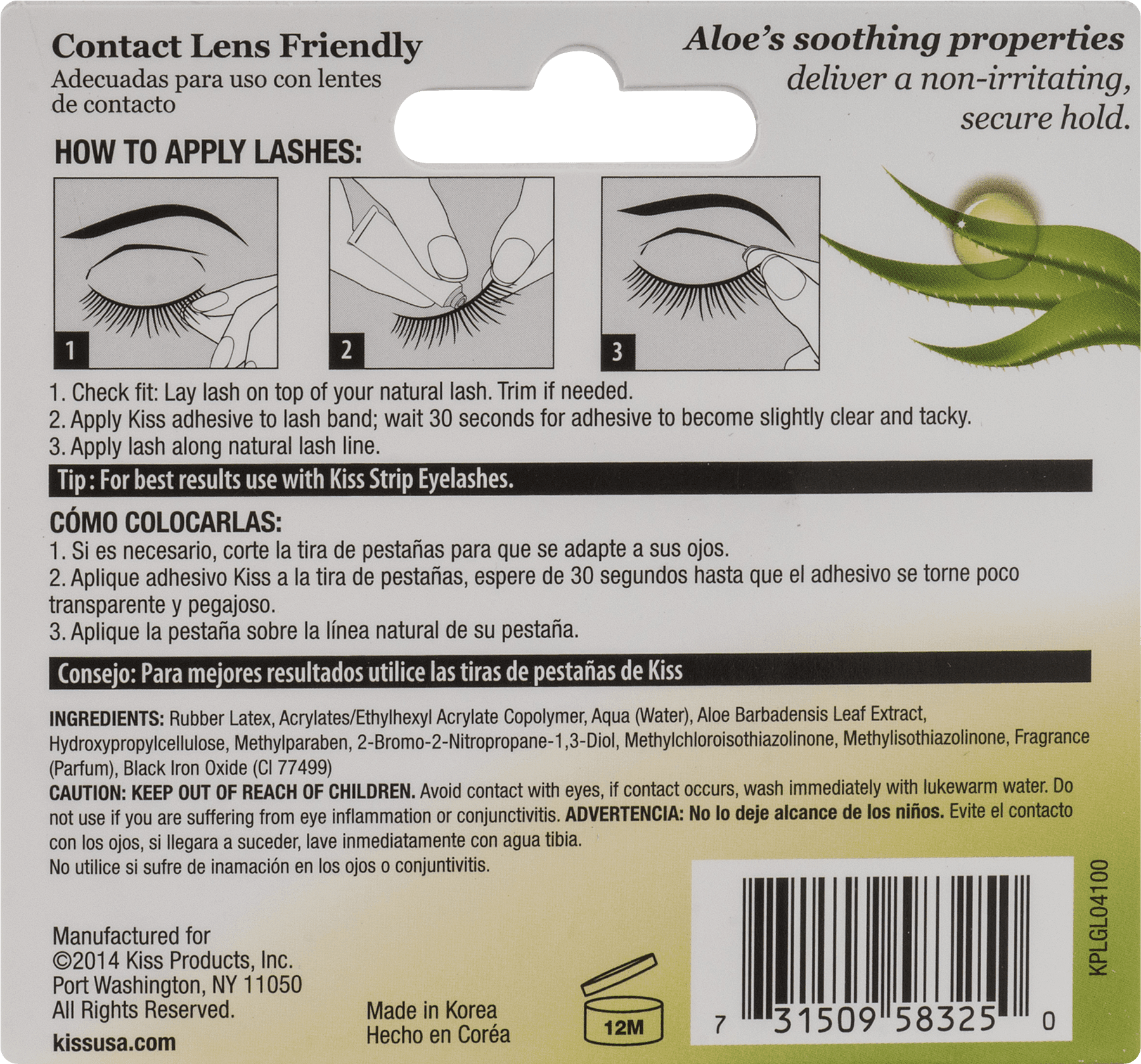 KISS Strip Lash Adhesive with Aloe - Latex Clear – KISS USA