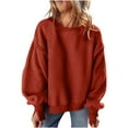 thumbnail image 2 of Womens Casual Crewneck Sweatshirt Fleece Long Sleeve Tops Oversized Pullover Winter Fashion Outfits Clothes, 2 of 9