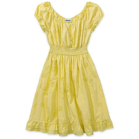 Juniors Cap-Sleeve Eyelet Dress