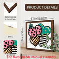 thumbnail image 3 of 2D Flat, 1Pc Valentine's Day Happy Wood Frame Sign Heart pattern, leopard print and polka dot elements, cartoon illustration style Wood Frame Wall Art Wall Pediments, inch Wall Decor, Couple's Tab, 3 of 7