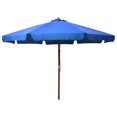thumbnail image 1 of vidaXL Outdoor Parasol with Wooden Pole 330 cm Azure, 1 of 4