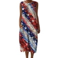 thumbnail image 2 of 4th of July Dresses for Women Summer Cotton Crew Neck Sleeveless Tank Dress Independence Day Print Beach Long Dresses with Pockets, 2 of 9