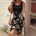 thumbnail image 4 of Taylonsss Robe d'Été Sans Manches à Col Rond Imprimée pour Femmes Tenue de Vacances à la Plage, 4 of 9