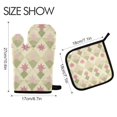 thumbnail image 2 of Yayeee Oven Mitts and Pot Holder Set of 4 Heat Resistant Kitchen Gloves Baking Hot Pad, Pastel Green Geometric, 2 of 5