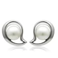 thumbnail image 1 of Alamode LO1976 Women Rhodium White Metal Earrings with Synthetic in White, 1 of 1