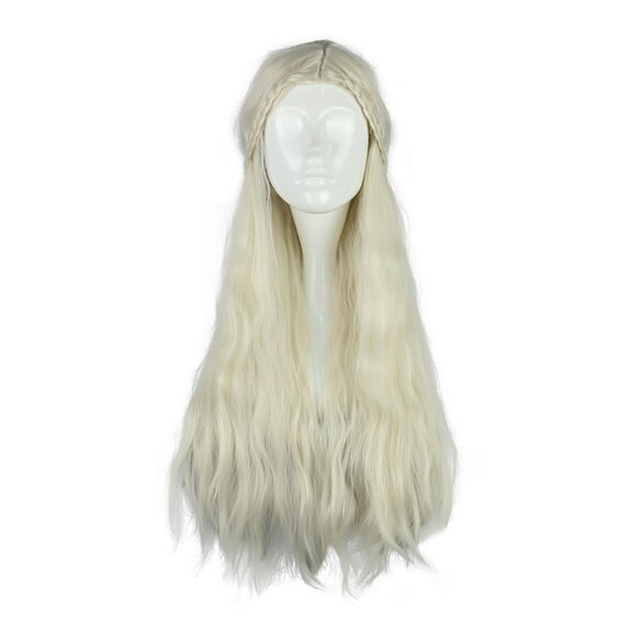 Unique Bargains Wigs for Women 30" Gold Tone Curly Wig with Wig Cap