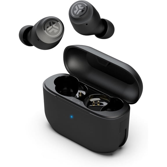 Restored JLab Go Air Pop True Wireless Bluetooth Earbuds   Charging Case, Black, IPX4 Sweat Resistance EBGAIRPOPRBLK124