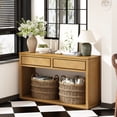 thumbnail image 3 of 55" Entryway Tables, Vintage Large Console Table, Wooden Behind Couch Sofa Tables With Drawers & Storage Shelf For Living Room, Foyer, Hallway, Entry Way, Entrance, 3 of 9