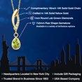 thumbnail image 2 of Gem Stone King 14K Yellow Gold Green Peridot and Lab Grown Diamond Pendant Necklace for Women | 0.71 Cttw | Gemstone August Birthstone | Pear Shape 7X5MM | With 18 inch Chain, 2 of 6