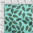thumbnail image 2 of oneOone Polyester Spandex Turquoise Blue Fabric Leaves Sewing Material Print Fabric By The Yard 56 Inch Wide, 2 of 6