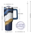 thumbnail image 2 of OBREWU Blue Gold Marble Tumbler with Handle and Lid,Blue Gold Marble 40oz Double Wall Vacuum Insulated Tumbler,Cups Gift for Women and Men, 2 of 7