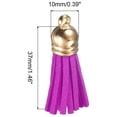 thumbnail image 2 of Uxcell 50 Pack Leather Tassel Keychain Charm Bulk with Cap for DIY, Dark Purple, 2 of 6