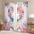 thumbnail image 2 of Castle Fairy Boys Girls Cartoon Floral Sheep Black Out Curtains,Kawaii Farmhouse Animal Curtains Pack of 2 (42x63 Each),Chic Flowers Blossoms Bedroom Curtains,Ultra Soft Home Decor, 2 of 6