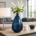 thumbnail image 2 of Round Silhouette Glass Vase for Living Room and Home Decor - Decorative Flower Vase for Mantel, Bedroom, or Office Display - House Accent for Entryway Table Decor or Window Sill - 19", Blue, 2 of 14