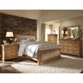 thumbnail image 4 of Progressive Furniture Willow Wood Upholstered Queen Bed in Distressed Pine Tan, 4 of 6