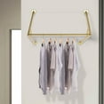 thumbnail image 2 of Gold Iron Wall-Mounted Clothes Rack, Retro Style Garment Display for Home, Boutique, and Laundry Room, 2 of 8