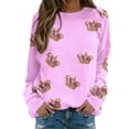 thumbnail image 1 of WEAIXIMIUNG Robe Chandail Midi Femmes Décontractée à Manches Longues T-Shirts Graphiques Col Rond Chandails à Enfiler Hauts pour Femmes, 1 of 6