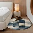 thumbnail image 2 of Round Rugs 3Ft, Navy Blue Geometric Round Area Rug Washable Indoor Throw Carpet, Grey Modern Abstract Art Small Non Slip Circle Rug for Bedroom Living Room Home Decor Aesthetic, 2 of 8