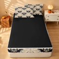thumbnail image 4 of Homewish Halloween Baroque Devil Skull Zipper Twin Comforter Sets with Fitted Sheet and 2 Pillowcases, Dark Floral Blood Drip Zipper Bedding Set, Beige Gray Red, Black Reversible, 4 of 7