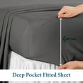 Picture of Sathi Linen 600 Thread Count  100% Cotton 4-Pcs (1-Flat Sheet +1- Fitted Sheet + 2-Pillow Cover ) Sheet set Color Dark Grey Solid Size Full Size Deep 15 Inch  Pattern Solid 