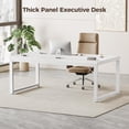 thumbnail image 3 of unbranded 48 Inch Computer Desk, 1" Thick Heavy Duty Industrial Office Desk, Modern Simple Study Writing Table for Home Office Bedroom Workstation, White, 3 of 18