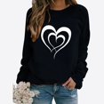 thumbnail image 1 of BVOFAR Chandails à Manches Longues de la Saint-Valentin pour Femmes Décontractés Mignons T-Shirts Graphiques Cœur d'Amour Tendance Col Rond Hauts 2025, 1 of 3