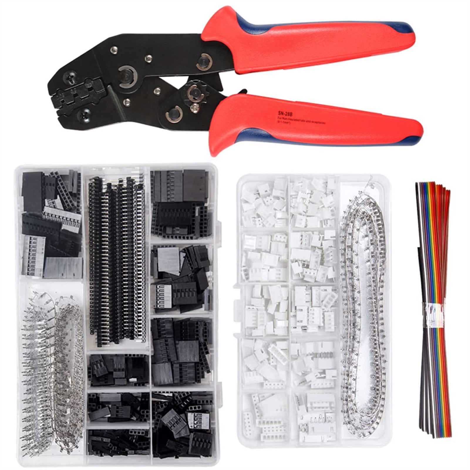 SN-28B 0.1-1mm² Crimping Pliers Tool Set-1550pcs 2.54mm Connectors And Crimp Pins,460pcs 2.54 Mm JST-XH JST Connector Kit ,Durability That Lasts