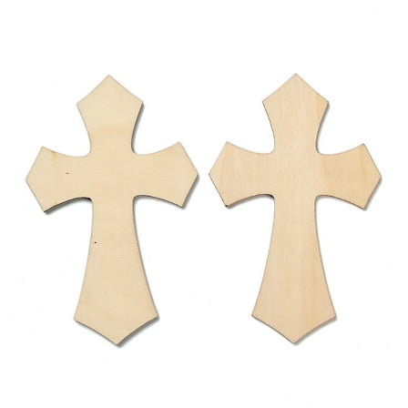 Cedar Wood Cabochons Cross BurlyWood 110x70x2.5mm